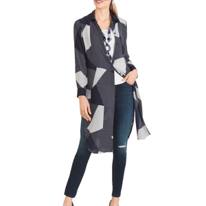 Chico's womens top long dark blue size 2 GUC